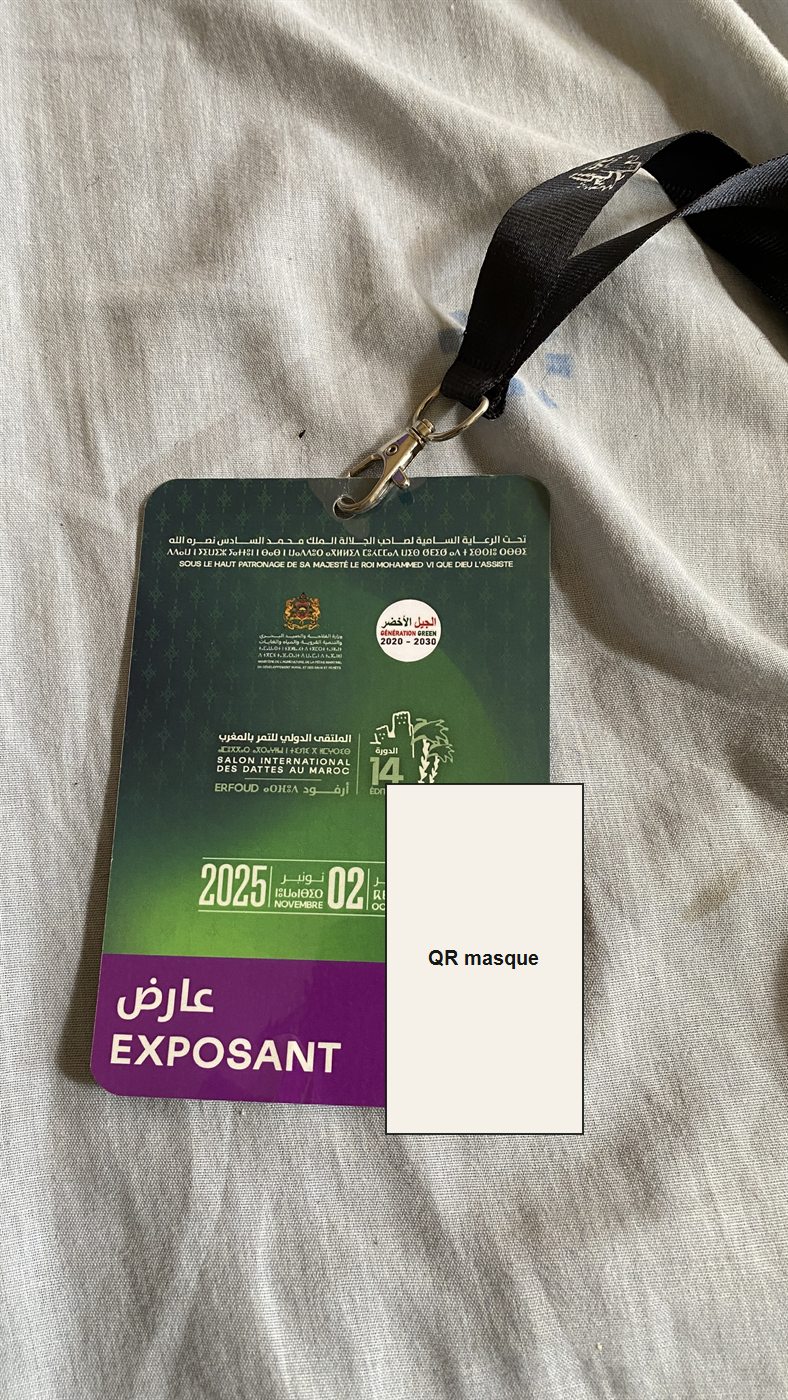 Badge Salon International des Dattes au Maroc 2025, exposant