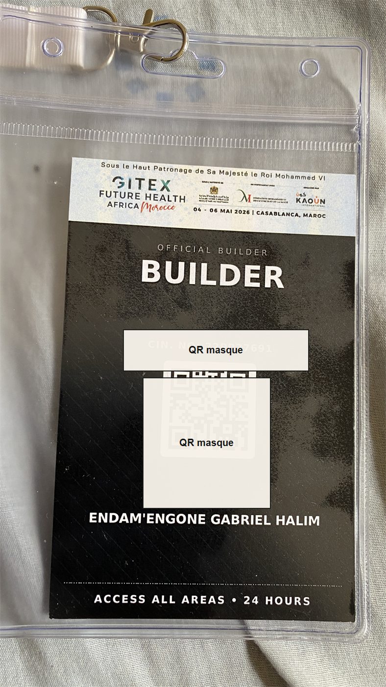 Badge GITEX Future Health Africa Morocco 2026, rôle builder