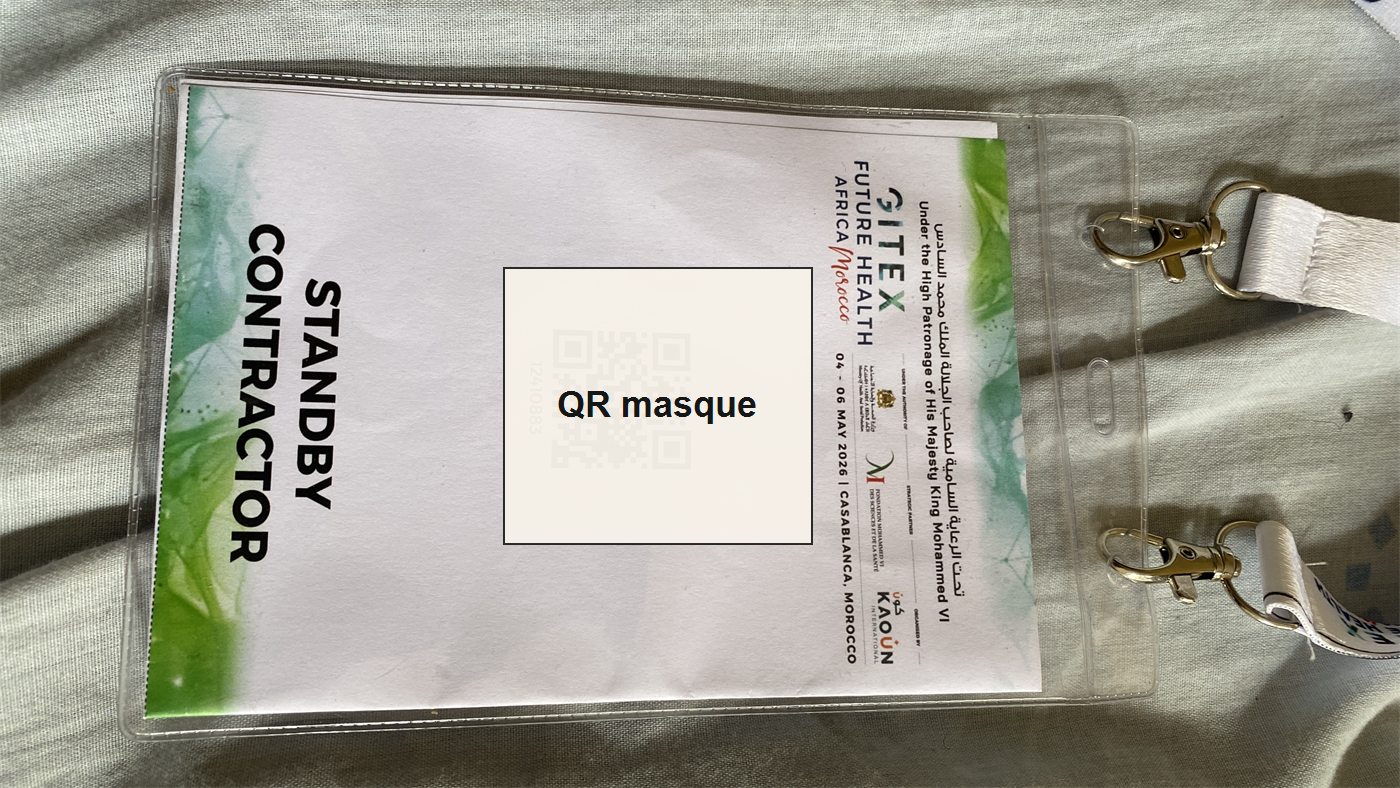 Badge GITEX Future Health Africa Morocco 2026, standby contractor