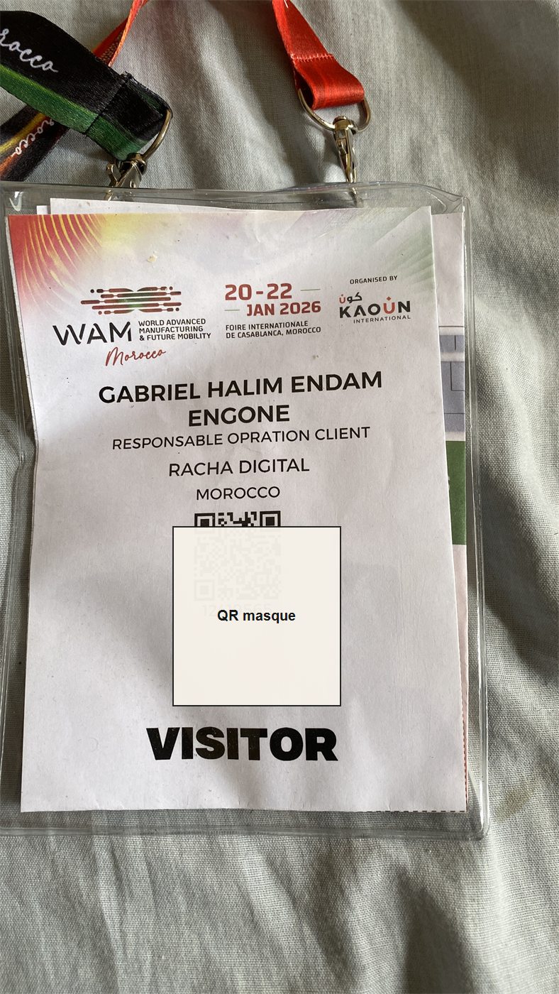 Badge WAM Morocco 2026, responsable opération client